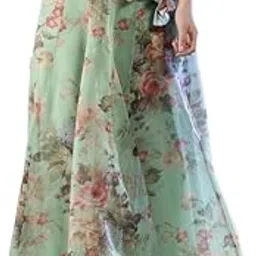 neudis Women Multi Color Floral Print Flared Maxi Lehenga Skirt-picture-49