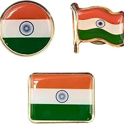 the tie hub Indian Flag Strong Magnetic Batch 3 Piece Brooch Combo For Men-picture-55