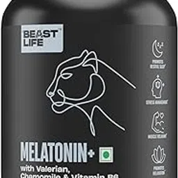 BeastLife Melatonin Plus with Valerian, Chamomile & Vitamin B6 | Sleep Support Supplement for Men & Women | Relieves Stress & Anxiety | Enhances Relaxation & Focus | 30 Capsules-image-50
