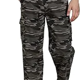 dennis lingo Mens Cotton Lycra Mid Rise Relaxed Fit Camo Trousers image 1