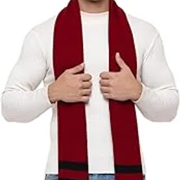 513 Men Acrylic Woolen Striped Design Casual Warm Winter Wear Muffler Scarf Stole,MEN107_P image 1