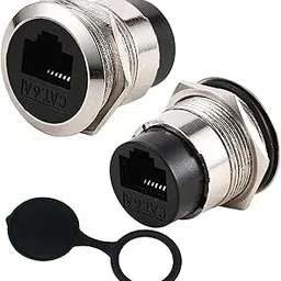 PENGLIN 2PCS RJ45 CAT6A Panel Mount Connector,CAT6A Ethernet Pass-Through Connector for Industrial Home Network Female to Female with Water/DustPproof Cap-picture-31