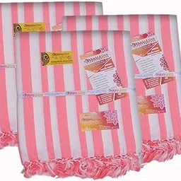 EthnicAlive Bhagalpuri Handloom Summer|AC|Mild Winter Chadar|Comforter Dull Andi Silky Red Patta/Striped Chadar Pack 3 (Size 220x125cm)-picture-15