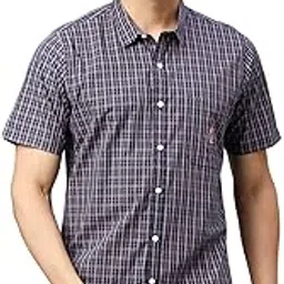 Mens | Half Sleeve Checkes | Printed | Slim Fit | 100% Cotton | Spread Collar | Shirts-image-68