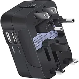 Rts All In One Universal Global Power International Travel Adaptor 2 Usb Charging Port Europe Uk/Usa/Eu/Aus Worldwide Wall Plug Charger Converter For Laptops, Phones, Tablets & More (Black)(660W Max)-image-36