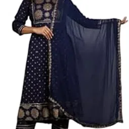 gr74 fashion Women's Traditional Red Anarkali Suit Set with Embroidered Yoke, Sequin Work, Georgette Dress with Churidar and Dupatta for Festive-picture-18