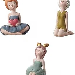 3 x Nordic Girl Figurine Statue Resin Art Sculpture for Desktop Homes Décors|Home & Garden|Home Décor|Figurines-image-2