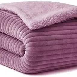 BSB HOME New Born Baby Blanket – All Season 2 Layer Fluffy AC Wrapping Sheet, Ultra Soft Flannel & Sherpa Blanket for Baby Boys & Girls (0–24 Months, 130 x 105 cm, Lightweight Color - Lavender-picture-54