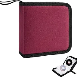 CD Cover Pouch, Red CD Case for Music CDs and Game Discs, Compact DVD Case for Travel and Home Storage-image-36