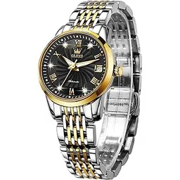 olevs Automatic Watches for Women Gold Classic Diamond Ladies Self-Winding Small Face Stainless Steel Wrist Watch Gift-picture-24