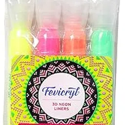 Fevicryl 3D Neon Liners 4 Colours Kit, 130gm Bottle image 1