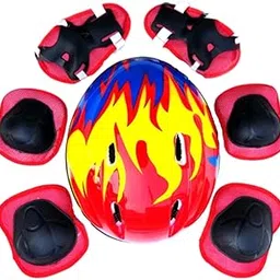 MERISHOPP 7 Pieces/Set Kids Bicycle Helmet Cap Cycling Helmet for Sports Skate Outdoor Red|Sporting Goods|Cycling|Helmets & Protective Gear|Helmets-image-52
