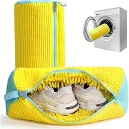 Shoe Washing Bags for Washing Machine | 360° Cleaning Shoe Washing Bag with Soft Microfiber & Zipper | Reusable Shoe Washer Bag for Sneakers, Sports & Canvas Shoes(Yellow)-picture-52