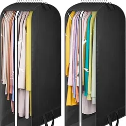 10 Inch Garment Cover for Hanging | Blazer, Suit, Jacket, Coat, Saree, Shirt & Pant Storage Bag with Zipper | Hanging Rack Protector | Dustproof Cloth Organizer (Black) (Pack of 1)-picture-11
