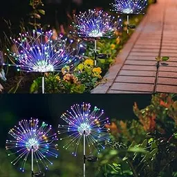 Suicune Solar Garden Lights Outdoor 2 Pcs Solar Fireworks Garden Lights Solar Lamp, 120 LEDs Waterproof Outdoor Lamp Garden Lights Lawn Backyard Flower Boxes Pathway Multicolor-image-38