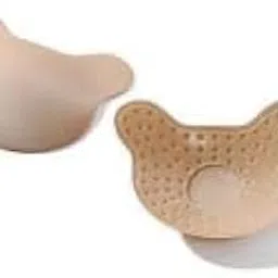 Mini Chest Sticker use for Women and Girl Adhesive Bra Inserts Breathable Push Up Sticky Bra Pads for Swimsuits, Bikini Adhesive Breast Pads Sponge Bra Inserts Sticky Bra Cup Beige-image-0