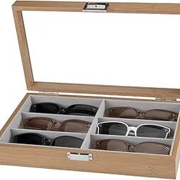 club bollywood 6 Grids Sunglasses Display Storage Box Wood Home Gadget Drawer | Vision Care | Eyeglass Cases-picture-47