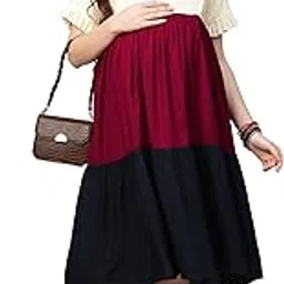 momtobe Women's Rayon Knee Length Maternity Dress/Feeding Dress/Pregnancy Dress/Fit & Flare Western Dress with Zippers for Pre and Post Pregnancy-picture-27