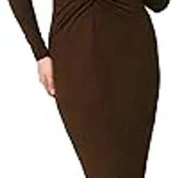 globus Women Purple Cowl Neck Strappy Sleeves Sequinned Side Slit Sheath Midi Party Dress-picture-15
