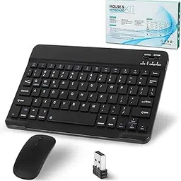Rechargeable Bluetooth Keyboard and Mouse Combo for iPad, Ultra-Slim Portable Wireless Mouse Keyboard for iPad Pro Air Mini iPhone Samsung Tablet Cell Phone Android, iPadOS/iOS 13 and Above (Black)-image-12