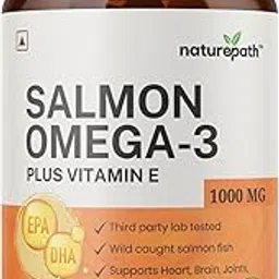 NaturePath Salmon Omega-3 Fish Oil 1000 mg with Vitamin E - 180mg EPA + 120mg DHA - Supports Heart, Brain, Joints, & skin Health - No Fishy Aftertaste - 3rd Party Lab Tested - 90 Softgels-image-73