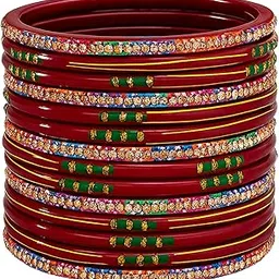 Muzaffarpuri Lac Bangles for Women – 12 Pcs Handcrafted Traditional Bangles | Rajasthani Ethnic Design | Wedding, Festive & Party Wear Jewelry | Handmade Indian Kada Set-picture-56