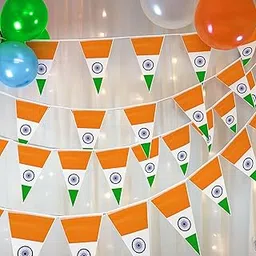 Special You Republic Day Decoration Items, Tri-Color Tiranga Hanging for Republic Day Decoration, Republic Day Props, Hanging Decorative Items - 4 Flags Set, (1 set-10 pcs)-image-91