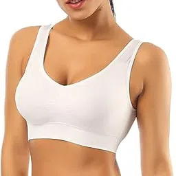 fshway Seamless Comfort: Padded Slip-On Sports Bra for Women - Effortless Support and Style (Free Size-Best for 30 to 36 Boob Size)-picture-28