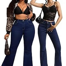 kotty Women's High Waist Bootcut Flared Stretchable Slim Fit Denim Jeans for Women Trendy Casual Wear Jeans Available in Regular & Plus Size-picture-18