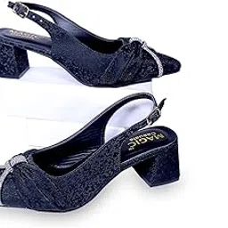Women’s Elegant Slingback Block Heel Sandals with Bow-Knot & Rhinestone Detailing, Stylish Comfortable Party & Office Wear Footwear-image-37
