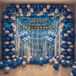 Anniversary Decoration Combo Set Balloons, Foil Banner, Star Balloons & Foil Curtains anniversary Party Decoration Supplies-picture-15