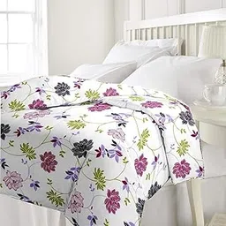 LOVEKUSH Floral Printed Single Bed Reversible Microfiber AC Dohar Blanket Lightweight Quilt /Duvet (Purple)-picture-42