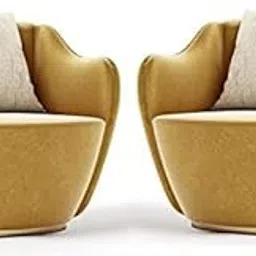 Set of 2 Velvet Dining Chairs, Cushion Seat Chair for Living Room Bedroom Restaurant, Modern Contemporary Upholstered with Polished Golden Solid Wooden Legs R8 image 1