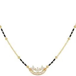 elinor jewels Dua 18K Gold-Plated Mangalsutra for Women CZ Pendant Necklace Waterproof & Anti-Tarnish Jewellery-picture-48