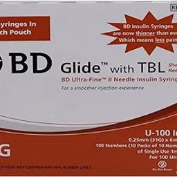 BD Ultra Fine Needle Insulin Syringes for Diabetes U-100 [31G*6mm] (Regular, 100.00)-picture-30