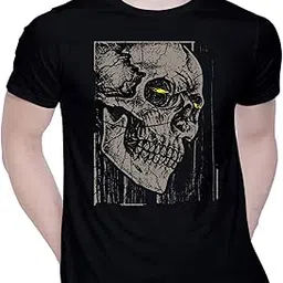 creativit Graphic Printed T-Shirt for Unisex Skull Tshirt | Casual Half Sleeve Round Neck T-Shirt | 100% Cotton | D00207-212-picture-42