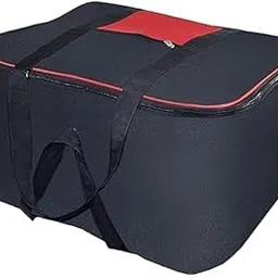 Nylon Large Size Underbed Storage Bag Cloth Organizer Blankets Big Storage with Zippered Closure and Handle(54x46x28cm) Black, 2 Pack (PACK OF 1)-picture-21