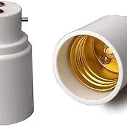 Improvhome Plastic B22 to E27 Screw Base Socket Lamp Converter Holder Light Bulb Adapter Pack of 2, CFL, Multi-image-56