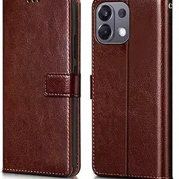 WOW IMAGINE Shock Proof Flip Cover Back Case Cover for Oppo K13 5G (Flexible | Leather Finish | Card Pockets Wallet & Stand | Chestnut Brown)-picture-67