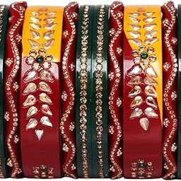 taj bridal store Diwali Special Traditional Lac Bangles with Artificial Stones Design | Traditional Lakh Chura Set-picture-51
