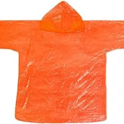 SAZ DEKOR Disposable Raincoat Portable Hooded Rain Cover for Camping Fishing Orange-picture-17