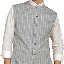 vastramay Men's Cotton Kurta I Self Design Jacket Regular Nehru Jacket I Fastive Party Wedding Neharu Jackets-picture-40