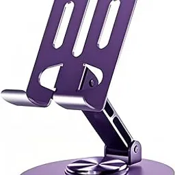 Lusosh Universal Metal Cell Phone Stand, Multi-Angel Adjustable 360° Rotation Non-Slip Metal Phone Stand Compatible with iPhone 16 Pro Max and All Smartphones (Purple)-picture-14