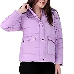 brazo Women’s Hooded Puffer Jacket – Quilted Padded Winter Coat with High Neck, Zip & Button Closure, Warm Stylish Outerwear-picture-15