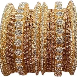 arun bangle METAL RAJWADI KANAGN SET WITH 12 METAL ZIRCON BANGLES FOR WOMEN AND GIRLS-picture-50