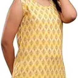 Women's Cotton Printed Night Suit Set of Top & Shorts Sleeveless Women's Lounge Wear Set-picture-41