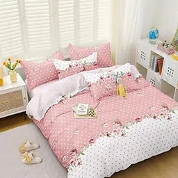 KIAAKSH Super Quality Glace Cotton Quilt Cover/Duvet Cover/rajai/ 210 Thread Count, Zipper Closure (Size 60x90) Inches Set of 1 DVT-CPR 10-picture-24