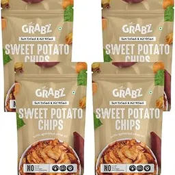 GRABZ Healthy Sweet Potato Chips Without oil | Air-Cooked, Solar-Dehydrated | Low Cholesterol, High Fiber | Natural Immunity Booster | Healthy Snack for Kids, School Tiffin and Travel Friendly | Diabetic-Friendly | Olive Oil - Garlic Masala Flavor | 20g Each (Pack of 4)-picture-20