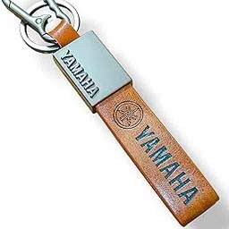 Leather Keychain Compatible with Yamaha Bike Keys | Key Holder for R15, MT15, FZ, FZ-S, Fascino, Ray ZR, Aerox, RX 100, R3 & More | Stylish Metal Key Ring Gift for Men & Women | Premium Brown-picture-43