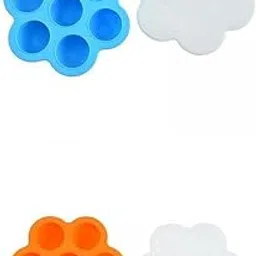 HEAVENGLOW 2X Breast Milk Freezer Tray Weaning Storage 7 Grids with Lid Orange Blue-picture-23
